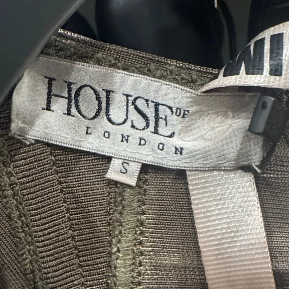 House of CB Structured Taupe Long Sleeve Dress - Picture 4 of 4